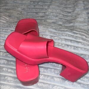 Nicole Miller Vibrant Pink Jelly Heels